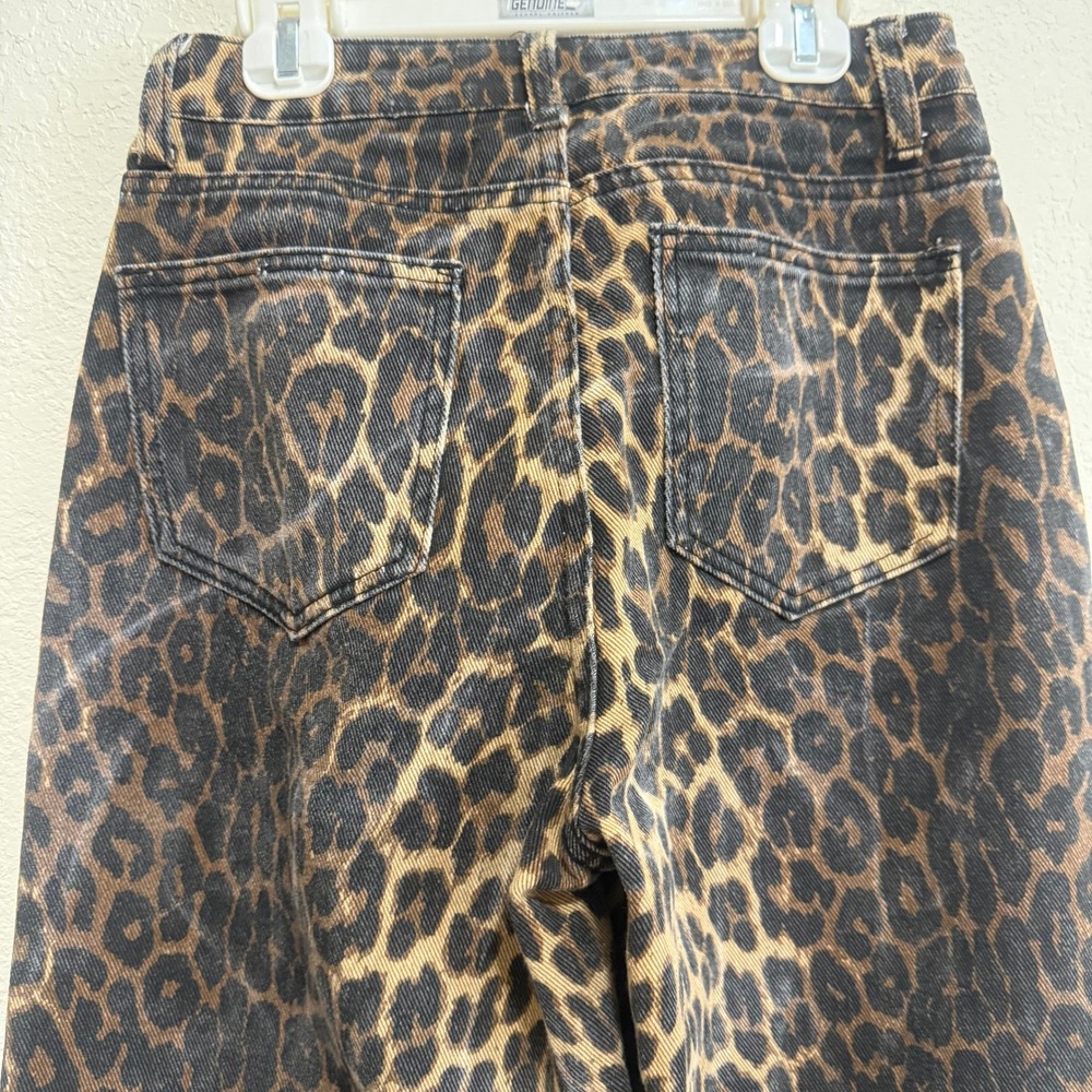 DAZY Women's Leopard Print Wide Leg Jeans Size S - Picture 11 of 16